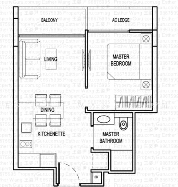 Tropika East, S$ 2,700 /月, 441 sqft, 公寓 - Condominium