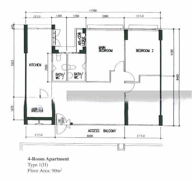 980D Buangkok Crescent, S$ 850 /mo, 200 sqft, HDB - 4 A