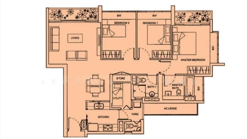Livia, S$ 5,000 (最低价格) /月, 1,259 sqft, 公寓 - Condominium