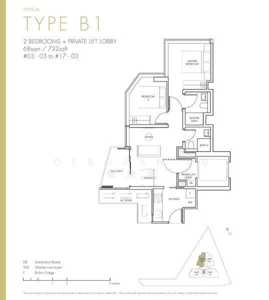 One Draycott, S$ 5,600 /月, 732 sqft, 公寓 - Condominium