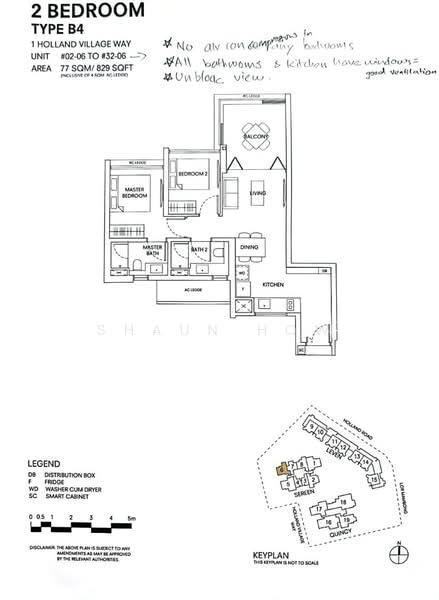 One Holland Village Residences, S$ 6,800 (可协商价格) /月, 829 sqft, 公寓 - Condominium