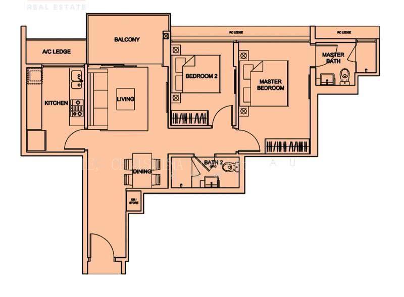 Sea Esta, S$ 1,180,000 (可协商价格), 818 sqft, 公寓 - Condominium
