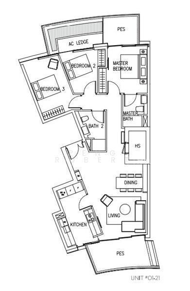 Corals at Keppel Bay, S$ 2,680,000, 1,249 sqft, 公寓 - Condominium