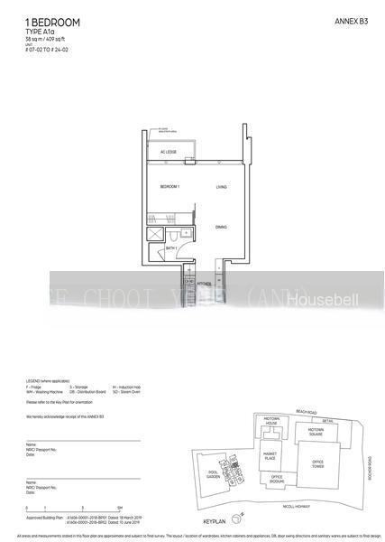 Midtown Bay, S$ 1,488,000 (可协商价格), 409 sqft, 公寓 - Condominium