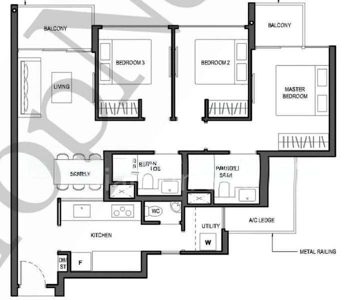 Parc Komo, S$ 4,400 /mo, 1,001 sqft, Condos - Condominium