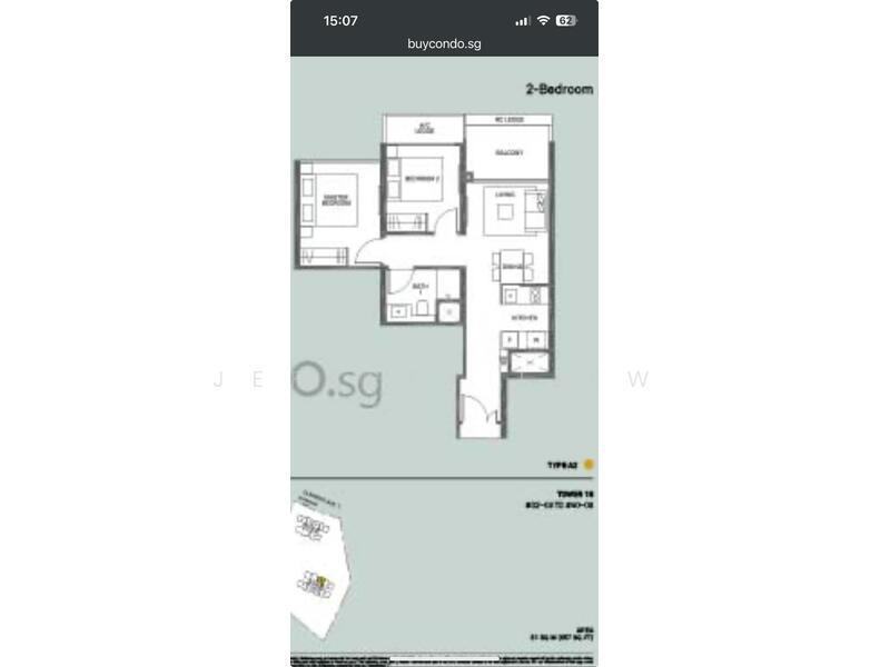 The Clement Canopy, S$ 1,350,000 (可协商价格), 657 sqft, 公寓 - Condominium