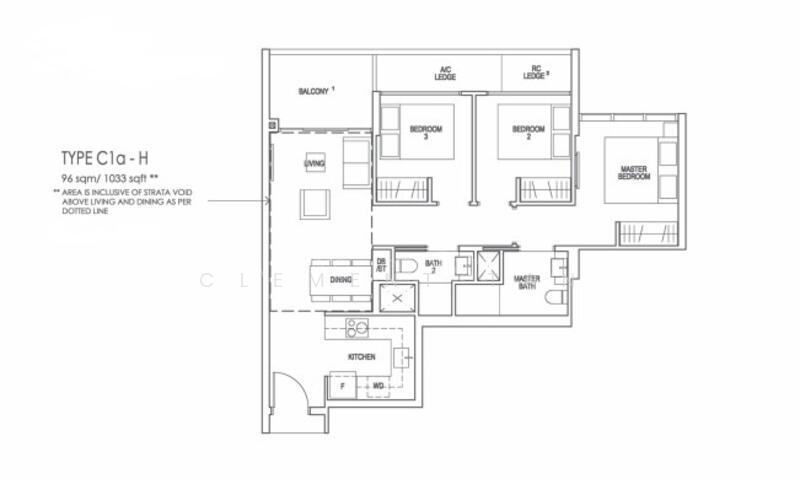 Riverfront Residences, S$ 1,740,000 (可协商价格), 1,033 sqft, 公寓 - Condominium