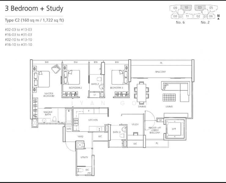 Martin Place Residences, S$ 5,198,888, 1,722 sqft, Condos - Condominium