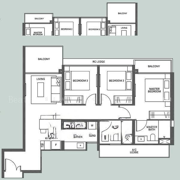 The Clement Canopy, S$ 2,139,000 (可协商价格), 990 sqft, 公寓 - Condominium