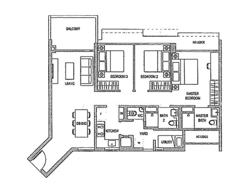 The Topiary, S$ 1,650,000, 1,087 sqft, 公寓 - Excutive Condominium