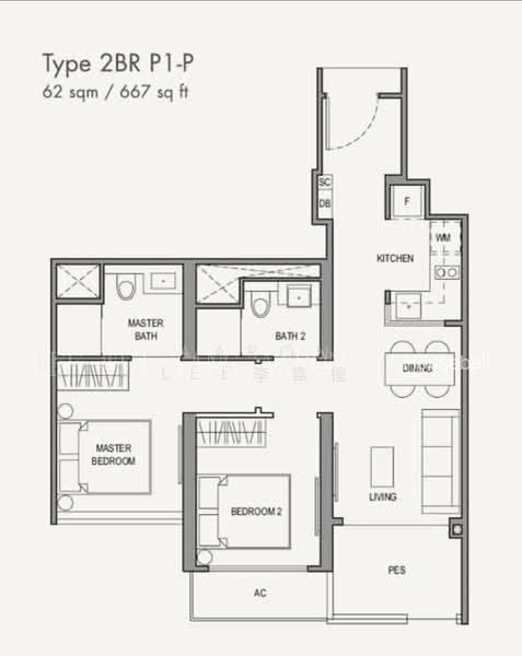 Parc Botannia, S$ 1,190,000, 667 sqft, 公寓 - Condominium