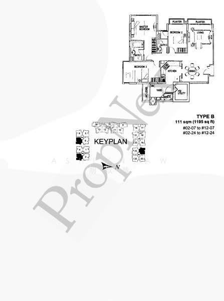 Lilydale, S$ 1,100,000, 1,195 sqft, 公寓 - Condominium