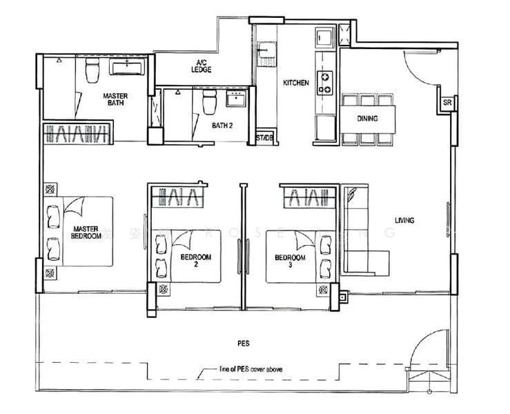 Riverparc Residence, S$ 1,750,000, 1,270 sqft, 公寓 - Excutive Condominium