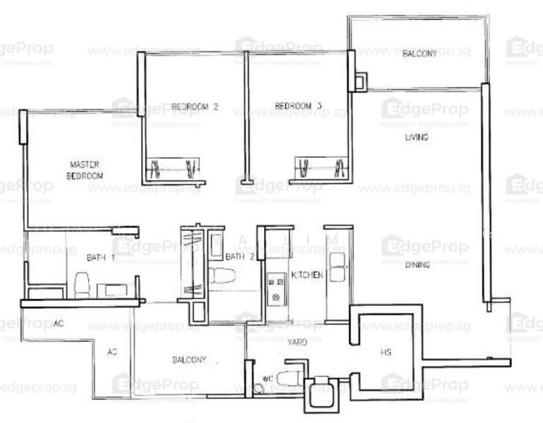 Waterview, S$ 4,900 /月, 1,130 sqft, 公寓 - Condominium