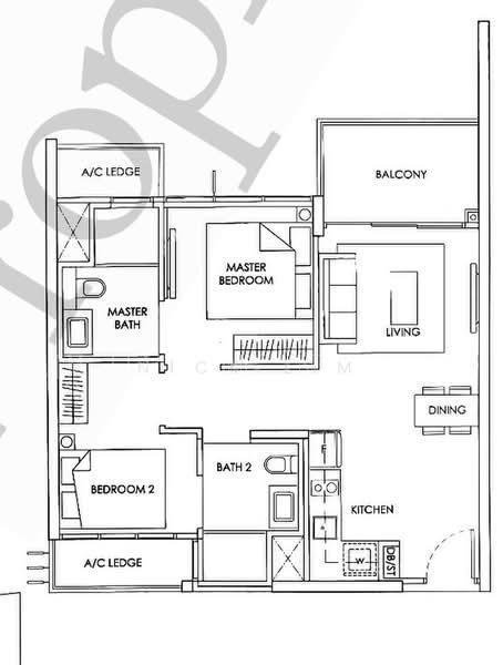 The Alps Residences, S$ 3,500 /月, 700 sqft, 公寓 - Condominium