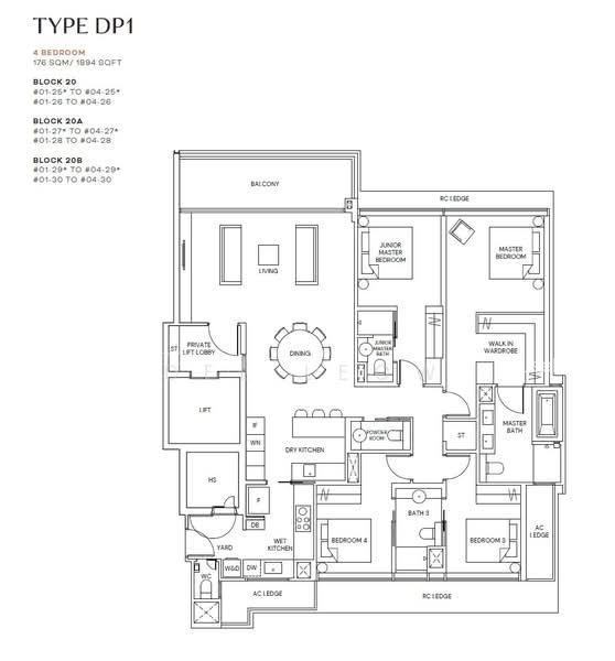 Terra Hill, S$ 5,440,000, 1,894 sqft, 公寓 - Condominium