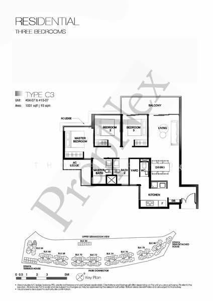 Kingsford Waterbay, S$ 1,428,888, 1,001 sqft, 公寓 - Condominium