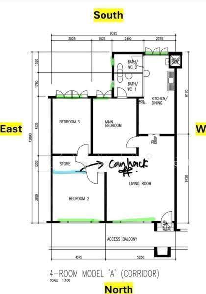 114 Teck Whye Lane, S$ 488,000, 1,108 sqft, 组屋 - 4 A
