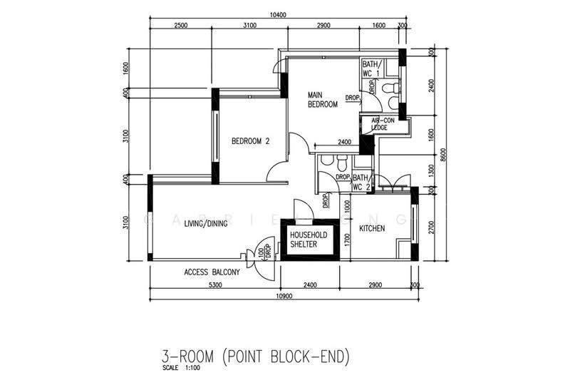 32 Eunos Crescent, S$ 780,000 (可协商价格), 646 sqft, 组屋 - 3 A