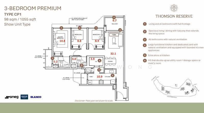 Thomson Reserve, S$ 2,688,000, 1,055 sqft, 公寓 - Condominium