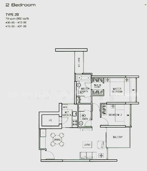 Montebleu, S$ 1,820,000 (可协商价格), 850 sqft, 公寓 - Condominium