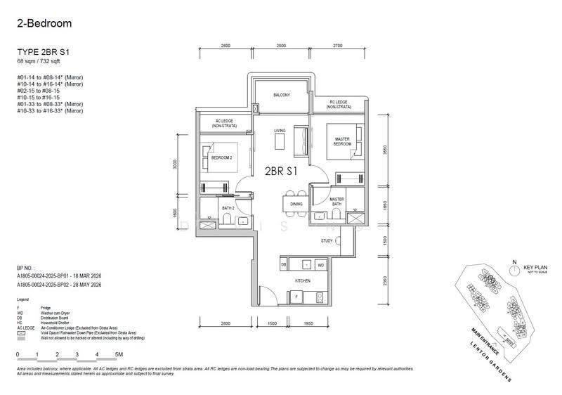 Lentor Gardens Residences, S$ 1,666,700, 732 sqft, 公寓 - Apartment