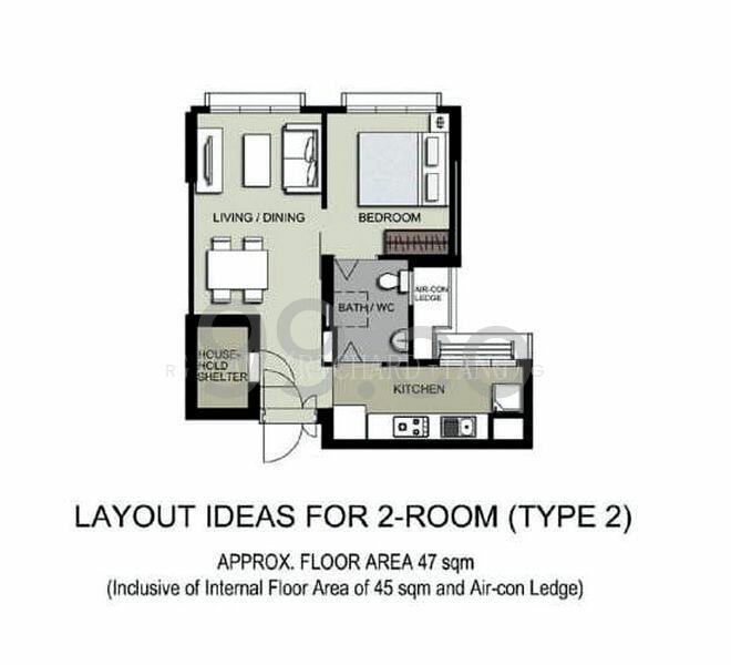 995C Buangkok Crescent, S$ 2,500 (可协商价格) /月, 506 sqft, 组屋 - 2 A