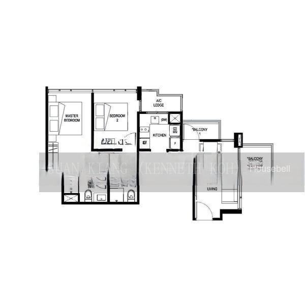 La Mariposa, S$ 1,458,000, 689 sqft, 公寓 - Apartment