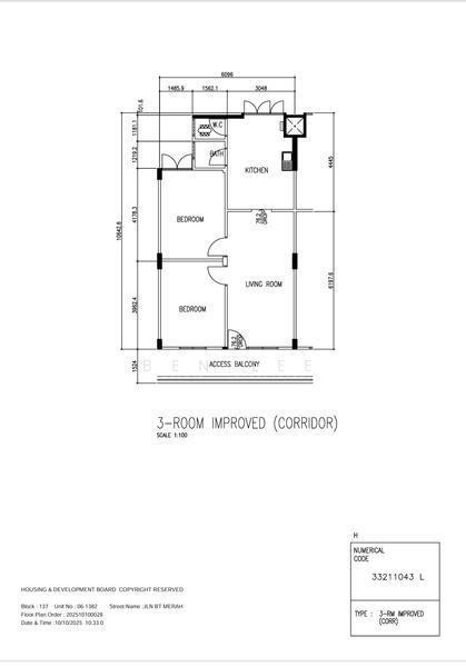 137 Jalan Bukit Merah, S$ 360,000 (可协商价格), 635 sqft, 组屋 - 3 I