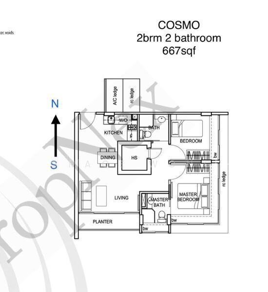 Cosmo, S$ 1,310,000 (可协商价格), 667 sqft, 公寓 - Condominium