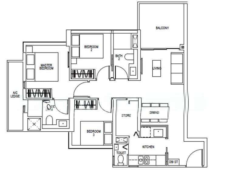 Sky Everton, S$ 2,880,000, 915 sqft, 公寓 - Condominium
