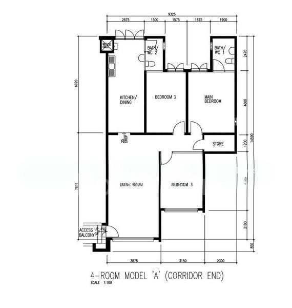 223 Pending Road, S$ 510,000, 1,109 sqft, 组屋 - 4 A