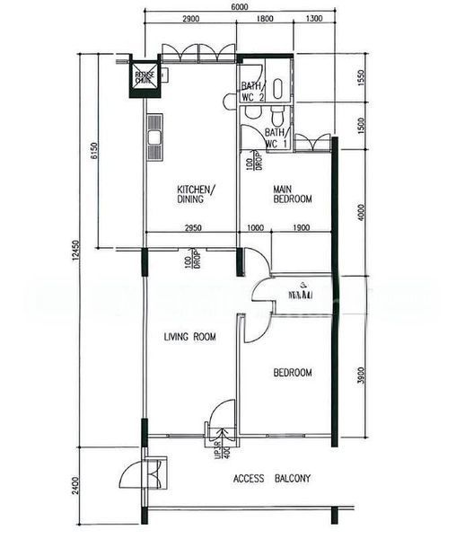 332 Ang Mo Kio Avenue 1, S$ 400,000, 732 sqft, HDB - 3 NG