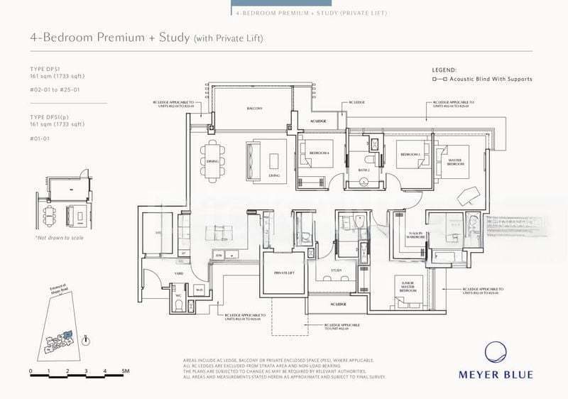 4+1 Bed Condo for Sale in  Meyer Blue, S$ 5,360,000, 1,733 sqft, 公寓 - Condominium