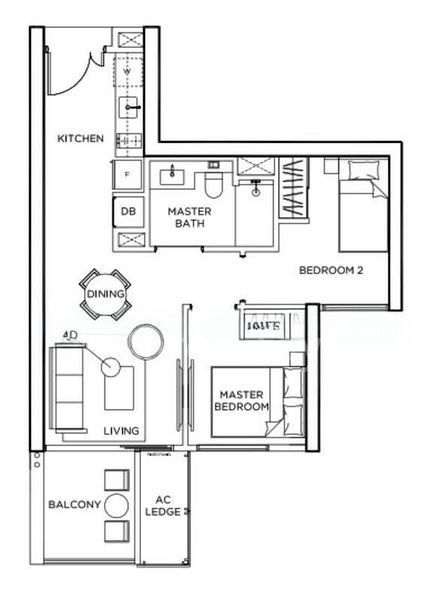 Gem Residences, S$ 3,700 /月, 592 sqft, 公寓 - Condominium