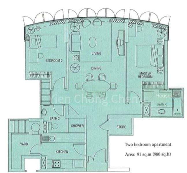 Simsville, S$ 1,490,000, 980 sqft, 公寓 - Condominium