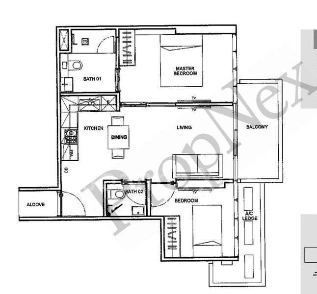 6 Derbyshire, S$ 4,500 /mo, 732 sqft, Condos - Condominium