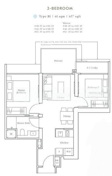 2 Bed Condo for Sale in  Avenue South Residence, S$ 1,599,888, 657 sqft, 公寓 - Condominium