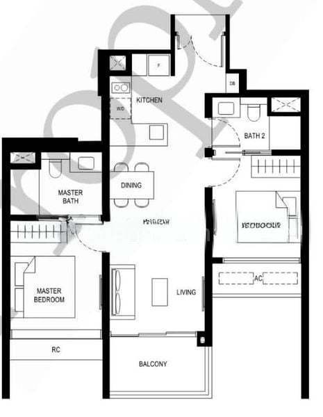 Lentor Hills Residences, S$ 1,800,000, 689 sqft, 公寓 - Apartment