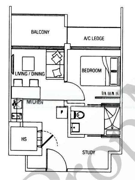 Laurel Tree, S$ 2,950 /月, 463 sqft, 公寓 - Condominium