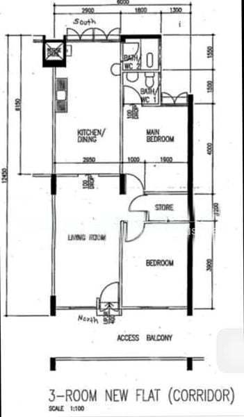 584 Ang Mo Kio Avenue 3, S$ 2,800 /月, 721 sqft, 组屋 - 3 NG