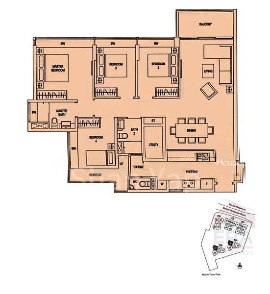 Waterfront Gold, S$ 2,500,000, 1,378 sqft, 公寓 - Condominium