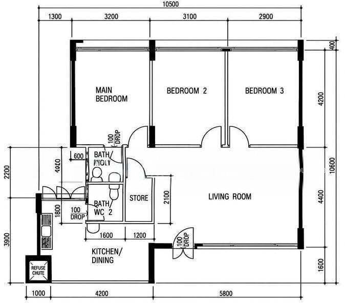 123 Mcnair Road, S$ 4,100 /月, 893 sqft, 组屋 - 4 S